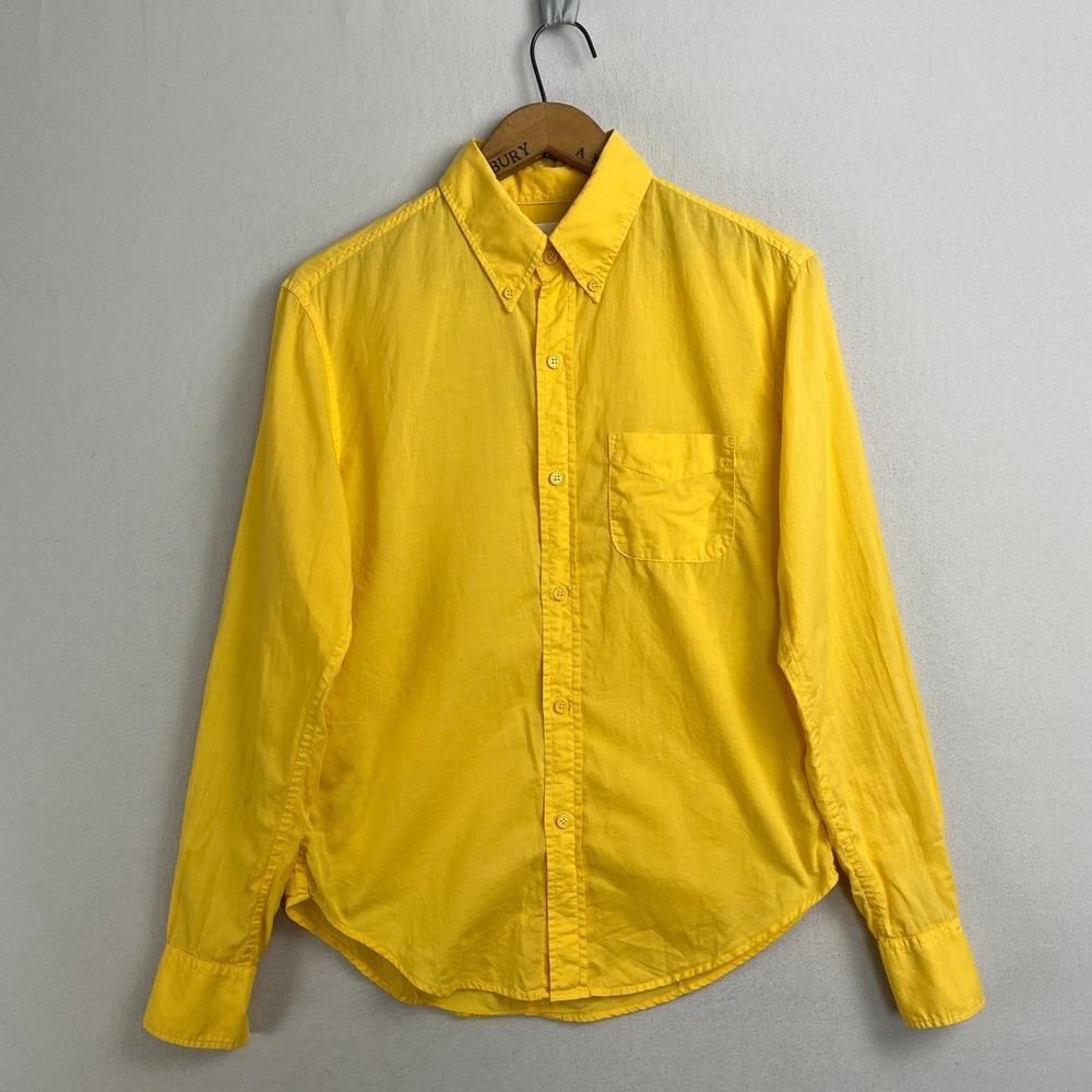 Band Of Outsiders Mens Yellow Long Sleeve Button Down Shirt‎ Size 2 S / M